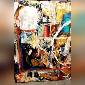 Beautiful abstract Lambswing oil painting. 48×36in